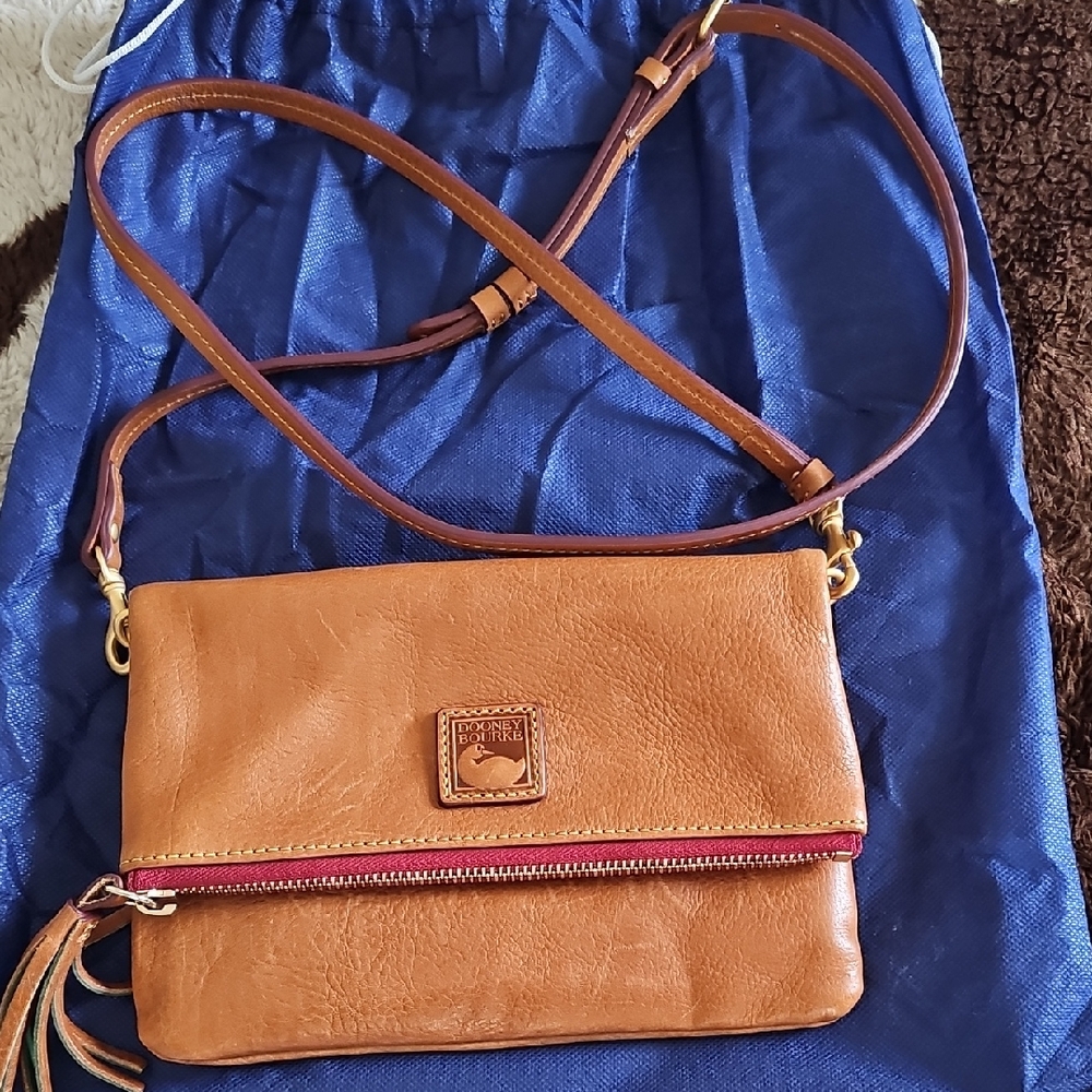 Dooney & Bourke Florentine Leather Foldover Zip Crossbody Bag